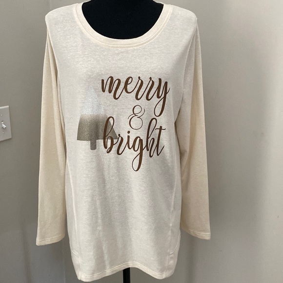 Style & Co. long Sleeve Holiday Top. Size Medium. - Picture 1 of 13